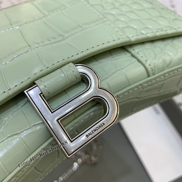 Balenciaga專櫃爆款鱷魚紋迷你女士肩背包 巴黎世家沙漏鏈條斜挎包 fyj1860